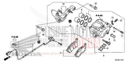 REAR BRAKE CALIPER VFR1200XG de 2016